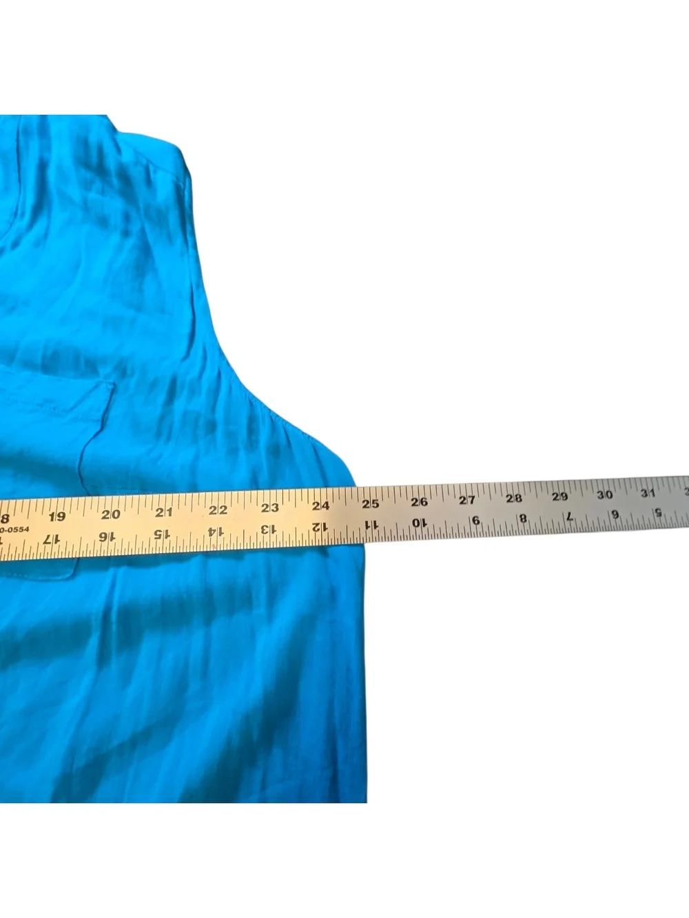 TORRID Bright Blue Button Front Tank Top Blouse Size 1 1X Plus Flowy Pockets - Picture 5 of 7